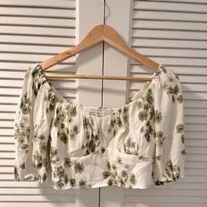 Abercrombie crop floral shirt
